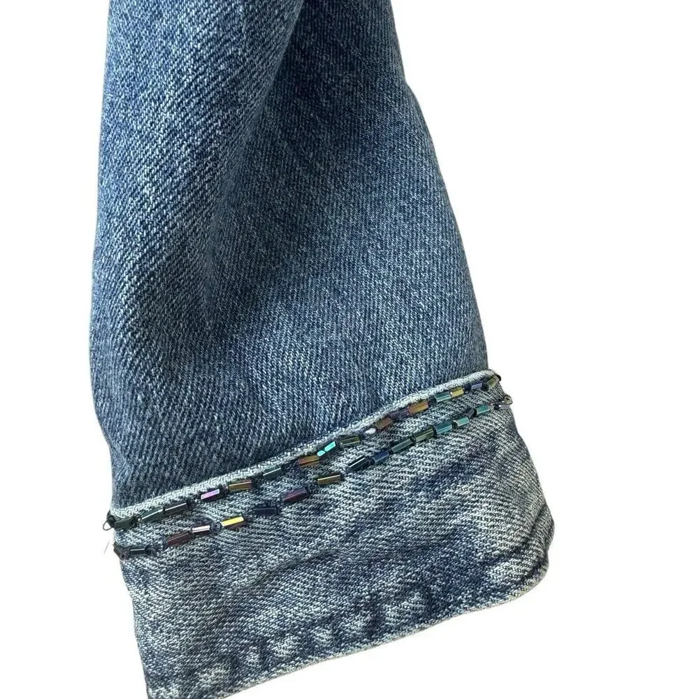 RE Generation by Celebrity Pink Jacket Womens Size XL Denim Jean Embellished New